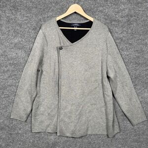 Lands End Womens Plus Size 1X Cardigan Jacket Wrap Office Layering Minimalist‎